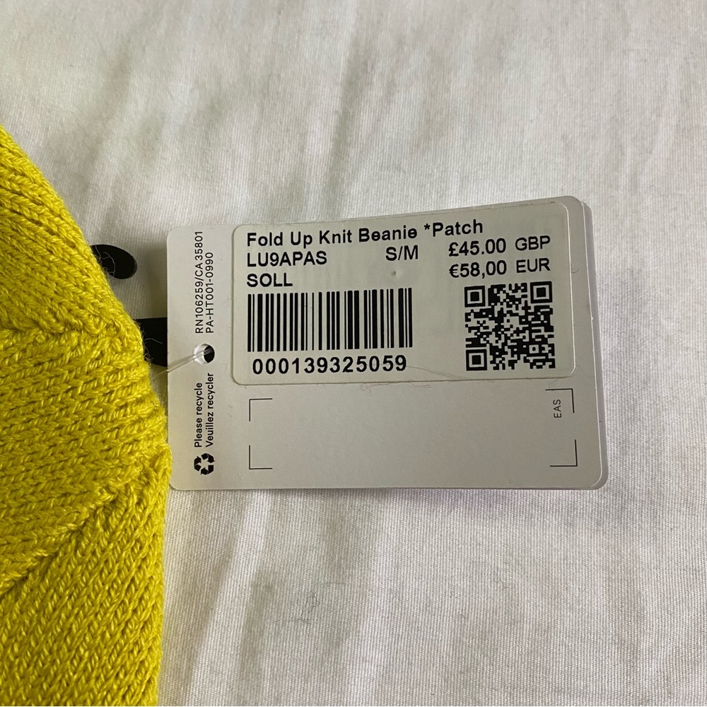 Lululemon Fold Up Knit Beanie *Patch SOLL Soleil Yellow Size S/M - Picture 5 of 5